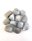 Blue Calcite Natural Semi-Tumbled Stone - Freeform One Stone - On White Background