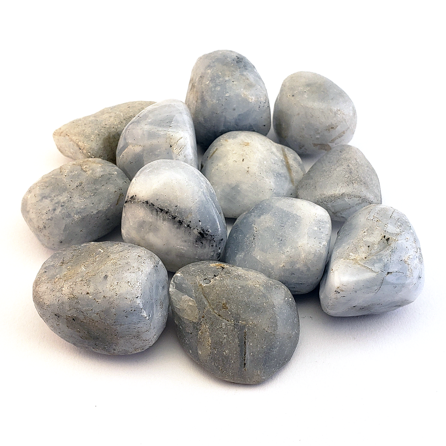 Blue Calcite Natural Semi-Tumbled Stone - Freeform One Stone