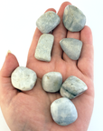 Blue Calcite Natural Semi-Tumbled Stone - Freeform One Stone - In Hand