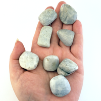 Blue Calcite Natural Semi-Tumbled Stone - Freeform One Stone - In Hand