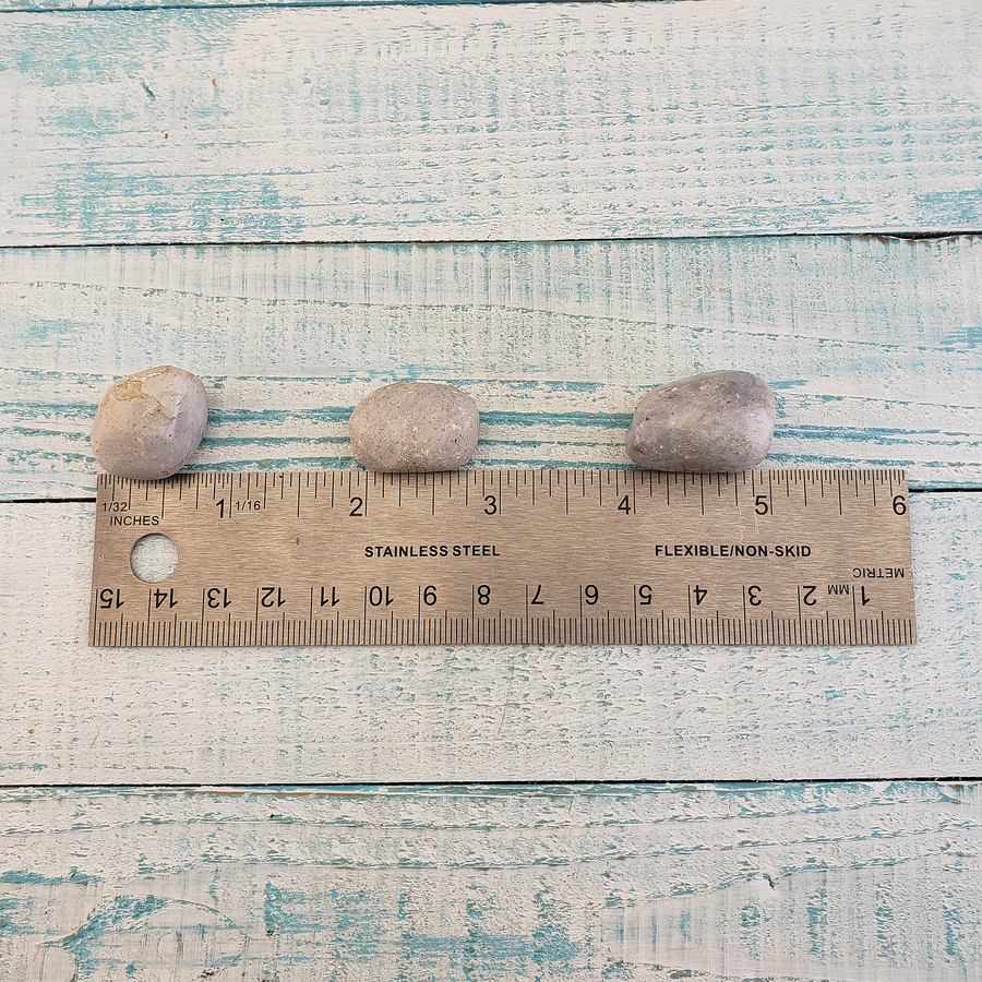 Blue Calcite Natural Semi-Tumbled Stone - Freeform One Stone - Measurement