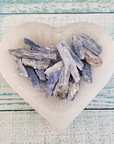 Blue Kyanite Natural Raw Rough Gemstones - By the Ounce - In Selenite Bowl