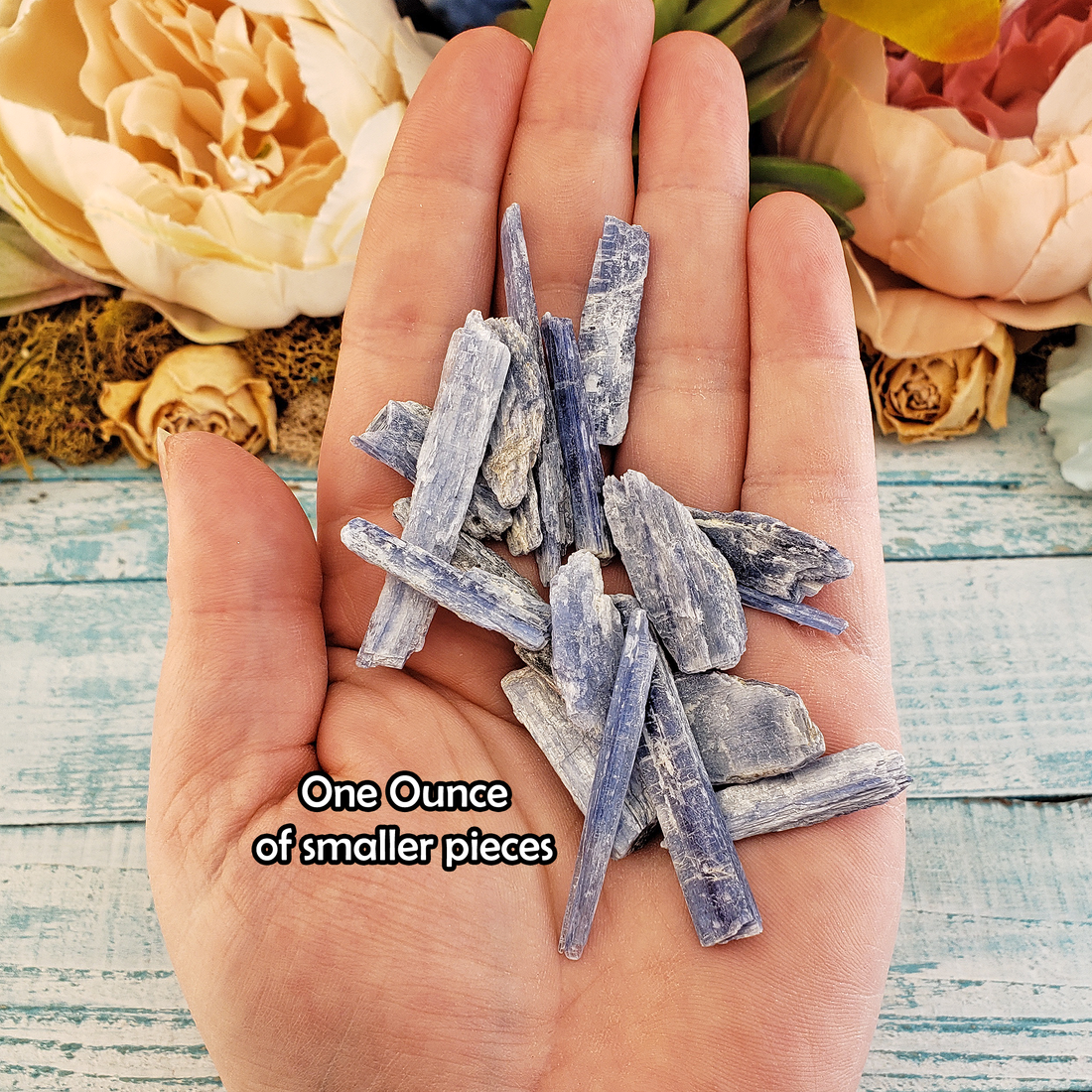 Blue Kyanite Natural Raw Rough Gemstones - By the Ounce - Size Comparison 2