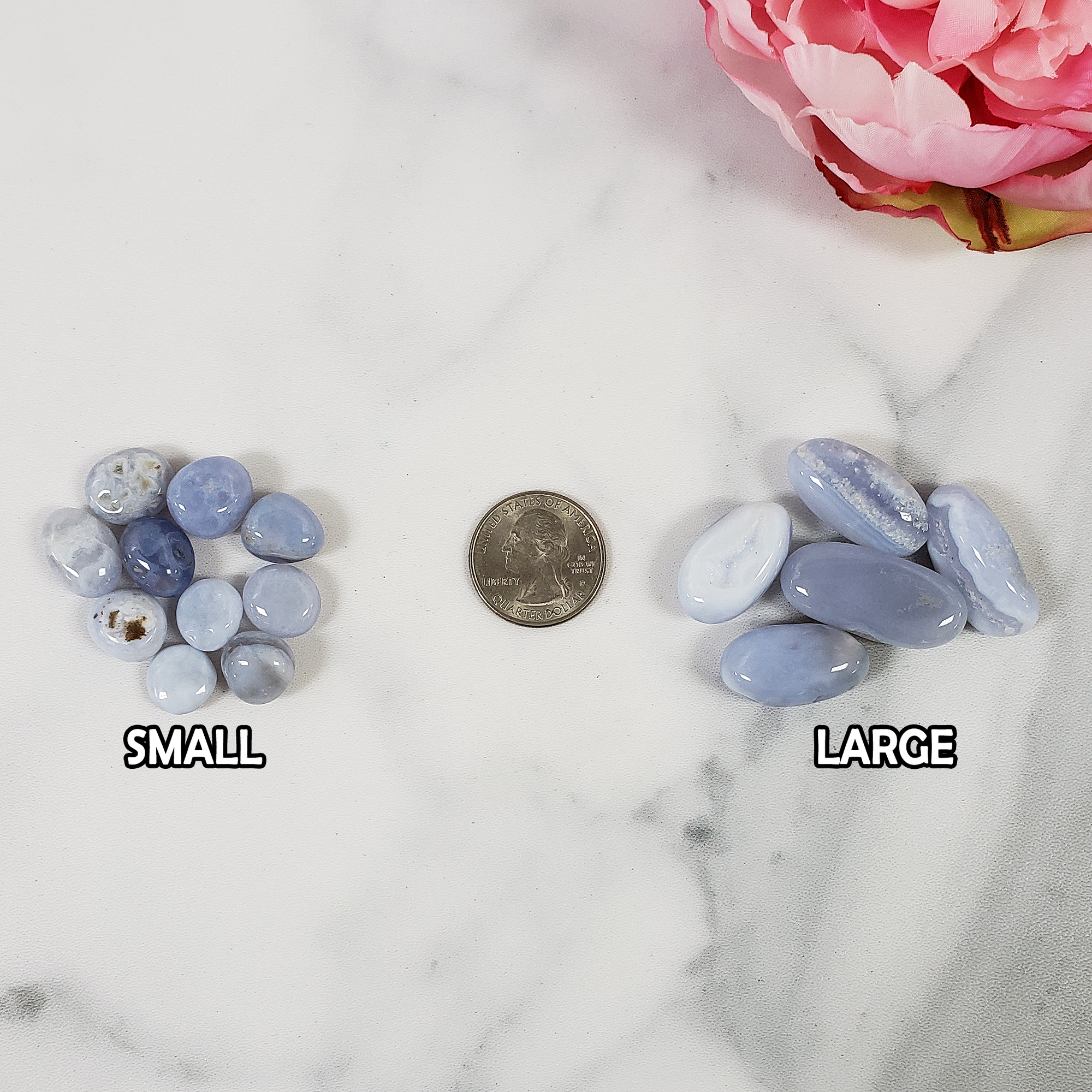 Blue Lace Agate Crystal Natural Gemstone Tumbled Stone | Multiple Sizes - 3