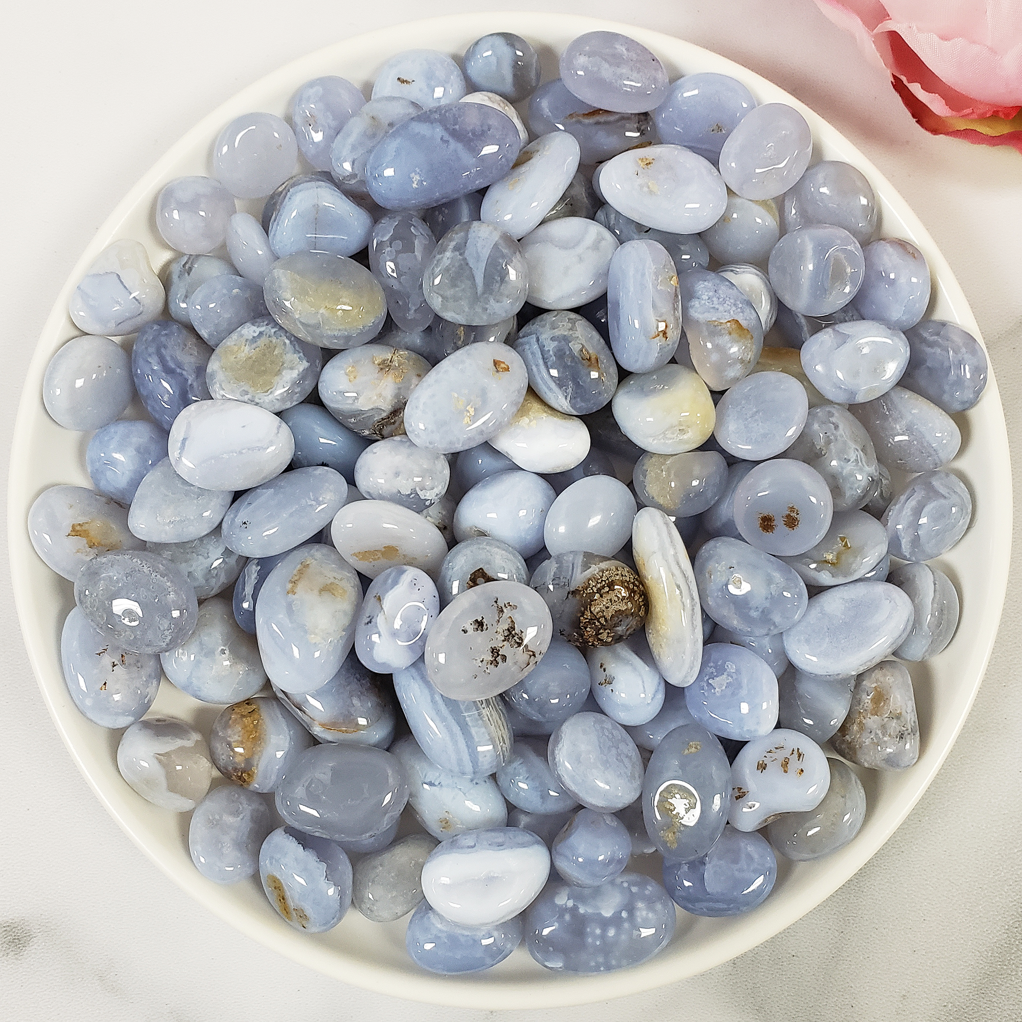 Blue Lace Agate Crystal Natural Gemstone Tumbled Stone | Multiple Sizes - 2