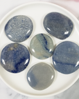 Blue Quartz Blue Aventurine Natural Gemstone Palm Stone Worry Stone Meditation Tool - 9