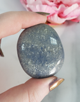 Blue Quartz Blue Aventurine Natural Gemstone Palm Stone Worry Stone Meditation Tool - 3