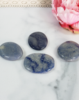 Blue Quartz Blue Aventurine Natural Gemstone Palm Stone Worry Stone Meditation Tool