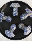 Blue Sodalite Stone in Quartz Crystal Mushroom Natural Gemstone Toadstool Carving - 2