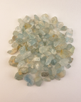 Light Blue Topaz Raw Crystals Rough Gemstones by the Half Ounce - White Background