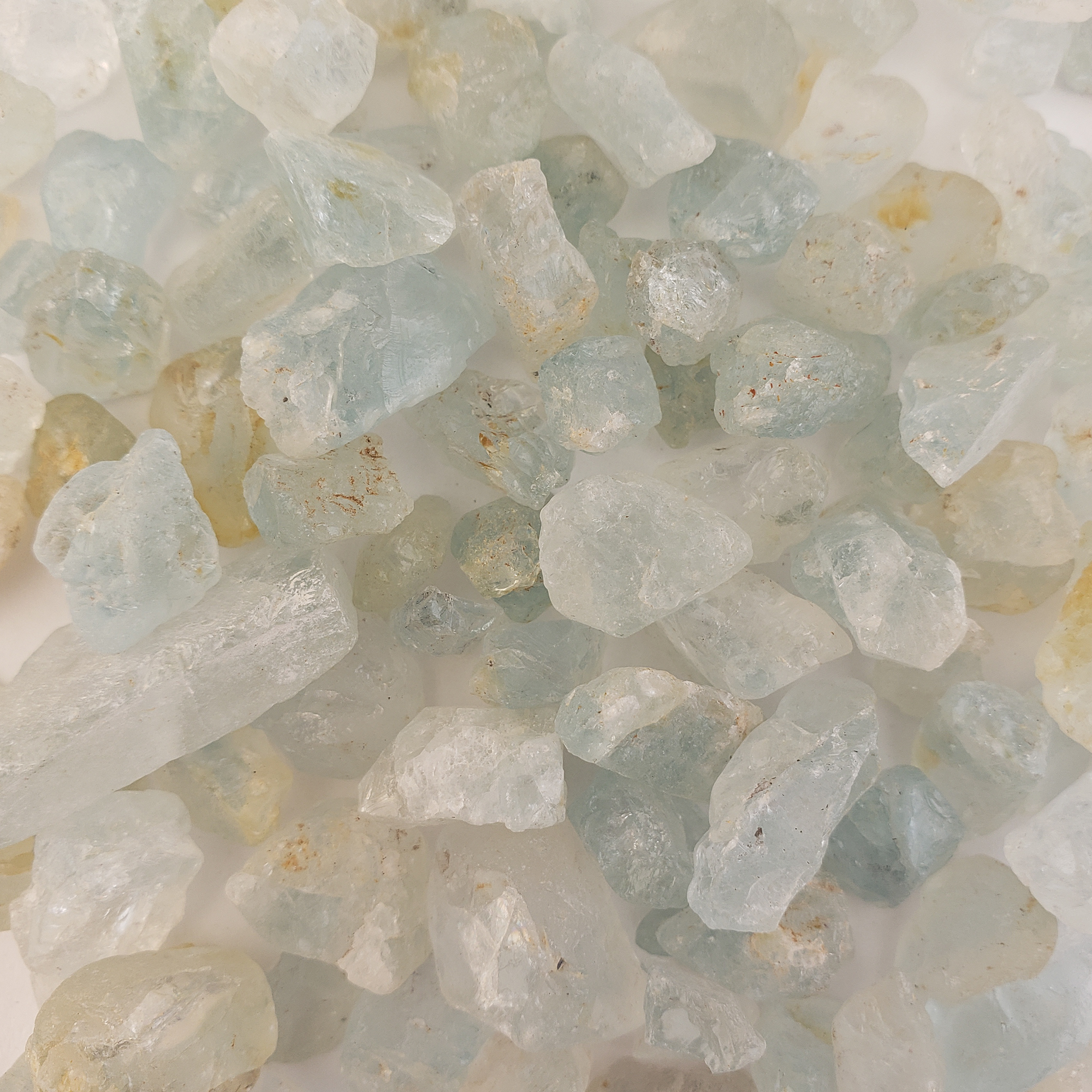 Light Blue Topaz Raw Crystals Rough Gemstones by the Half Ounce - Close Up 2