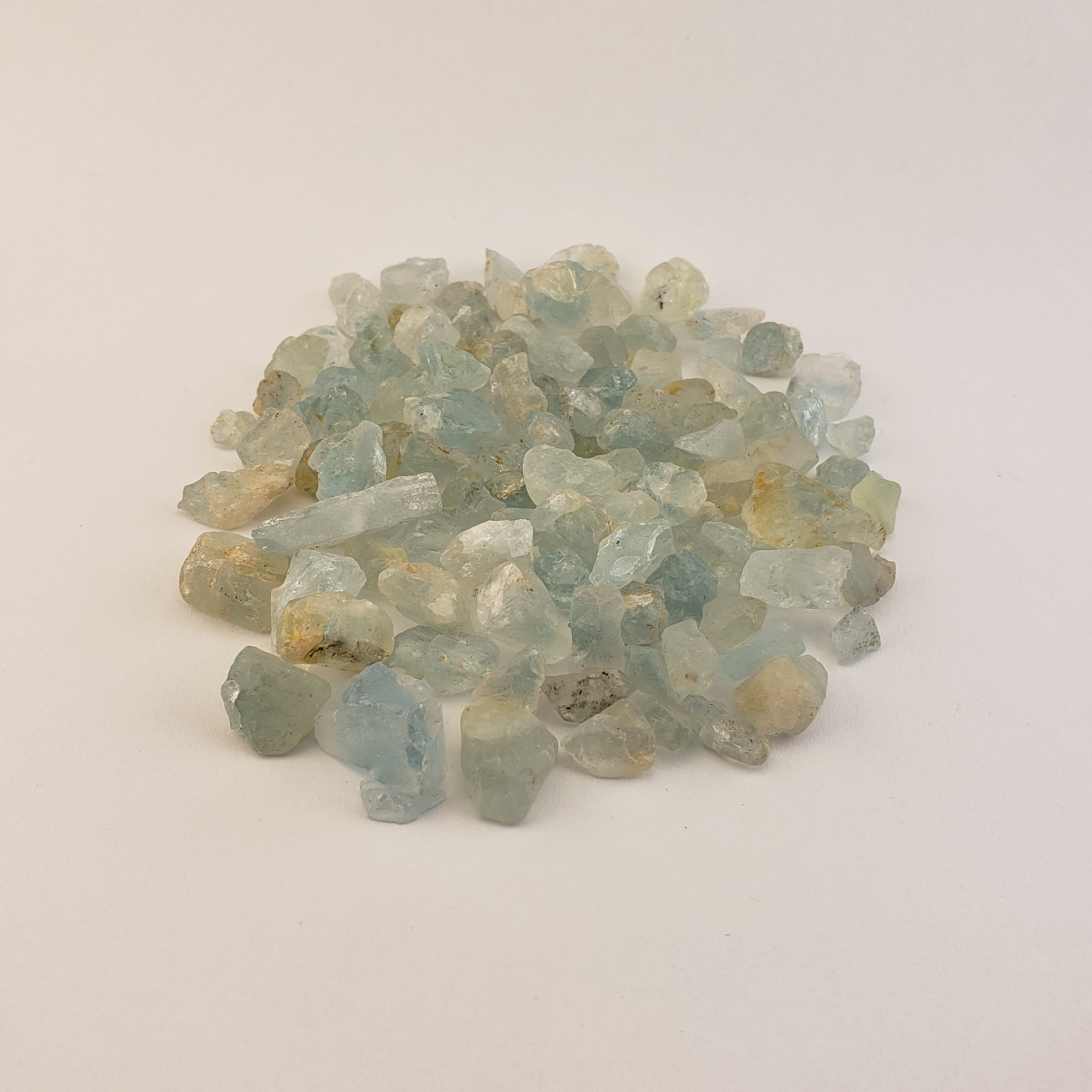 Light Blue Topaz Raw Crystals Rough Gemstones by the Half Ounce - White Background 3