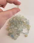 Light Blue Topaz Raw Crystals Rough Gemstones by the Half Ounce - Between Fingers
