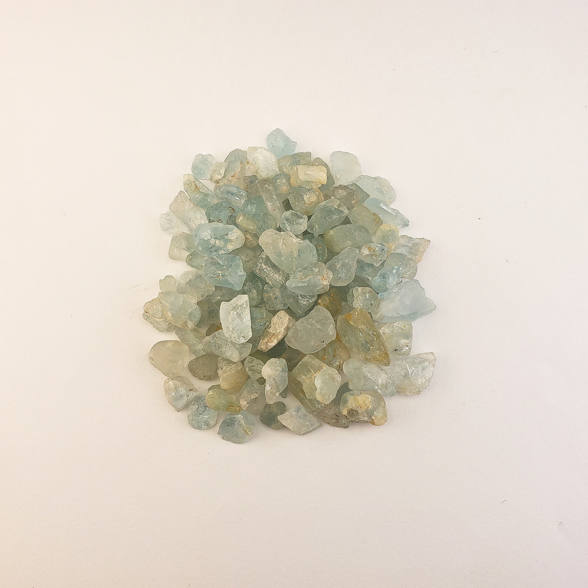 Light Blue Topaz Raw Crystals Rough Gemstones by the Half Ounce - White Background 2