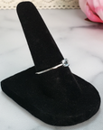 Blue Topaz Sterling Silver Ring - Ilonia - Blue Topaz Ring on Display Form