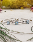 Blue Topaz Sterling Silver Ring - Ilonia - Three Blue Topaz Rings Together