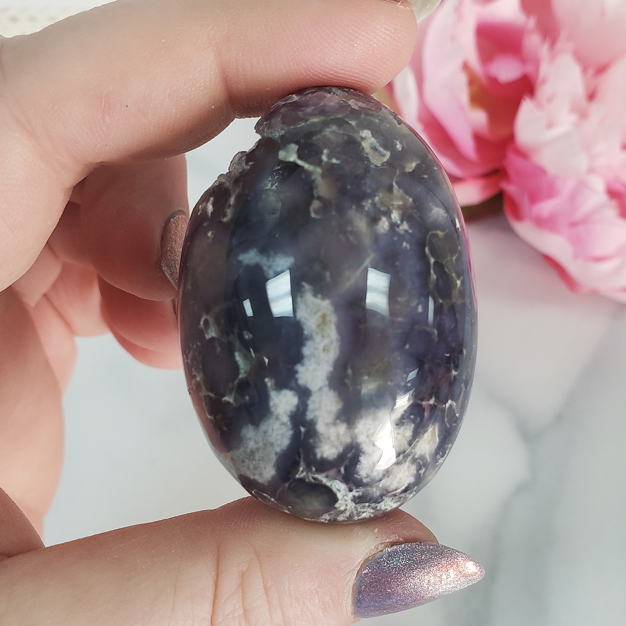 Unique Grape Agate Botryoidal Chalcedony Natural Crystal Cluster Semi-Polished Egg | Bonarda - 4