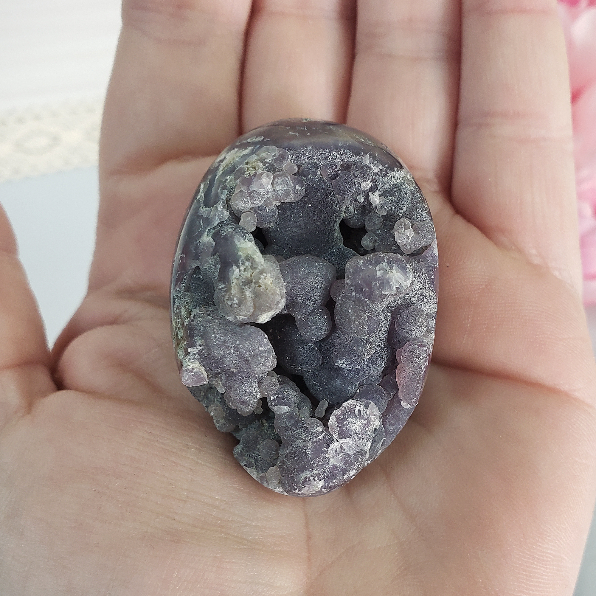 Unique Grape Agate Botryoidal Chalcedony Natural Crystal Cluster Semi-Polished Egg | Bonarda - 5