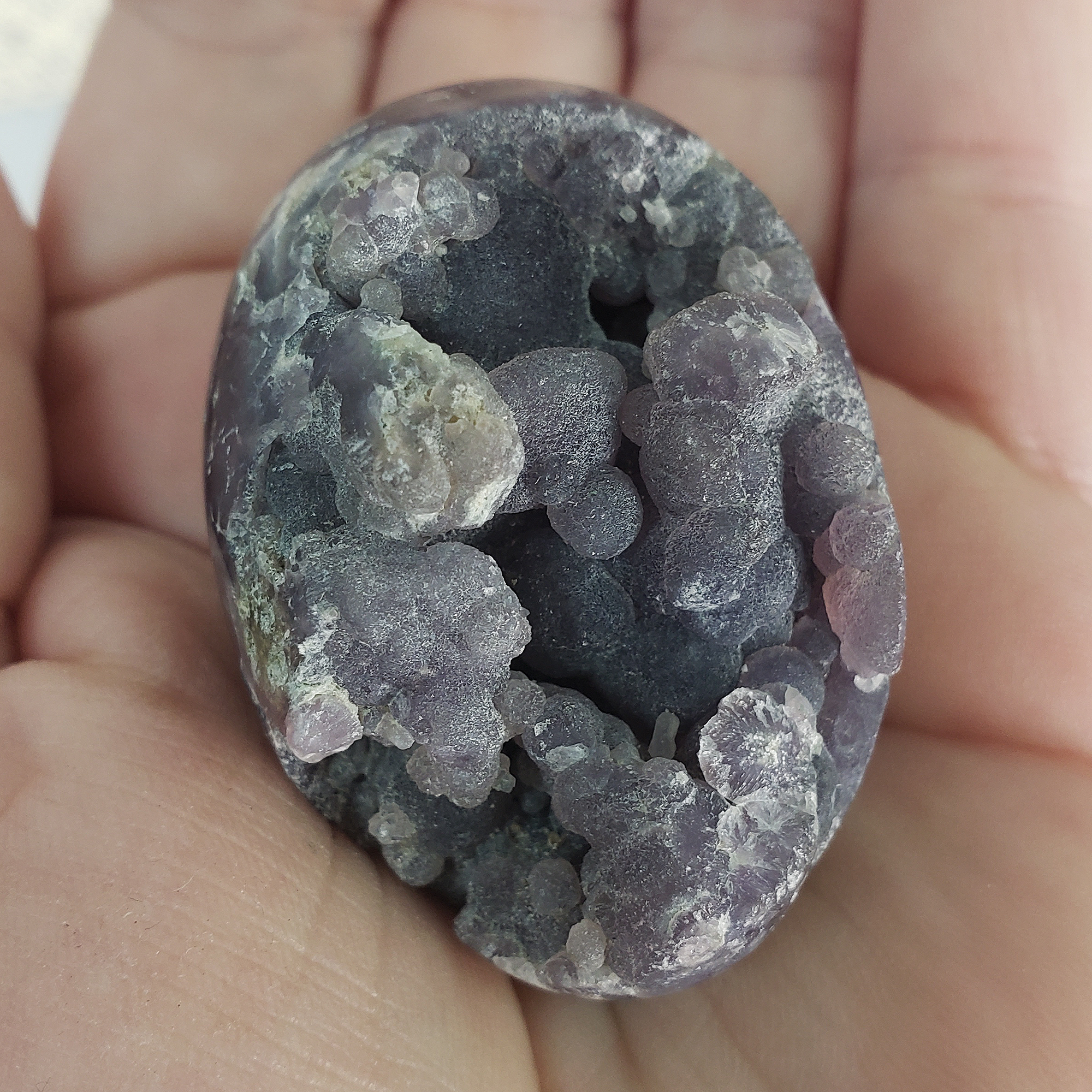 Unique Grape Agate Botryoidal Chalcedony Natural Crystal Cluster Semi-Polished Egg | Bonarda - 2