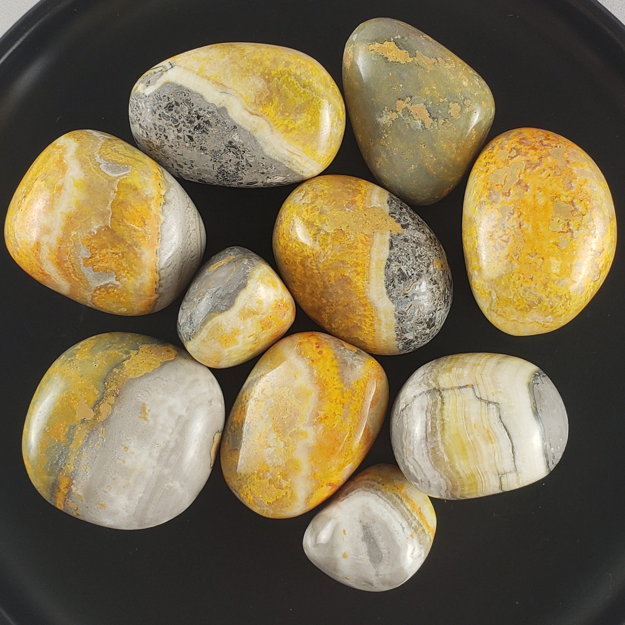 Bumblebee Jasper Calcite Crystal Natural Gemstone Tumbled Stone | Multiple Sizes - Fumarolic Jasper
