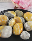 Bumblebee Jasper Calcite Crystal Natural Gemstone Tumbled Stone | Multiple Sizes - Fumarole Jasper