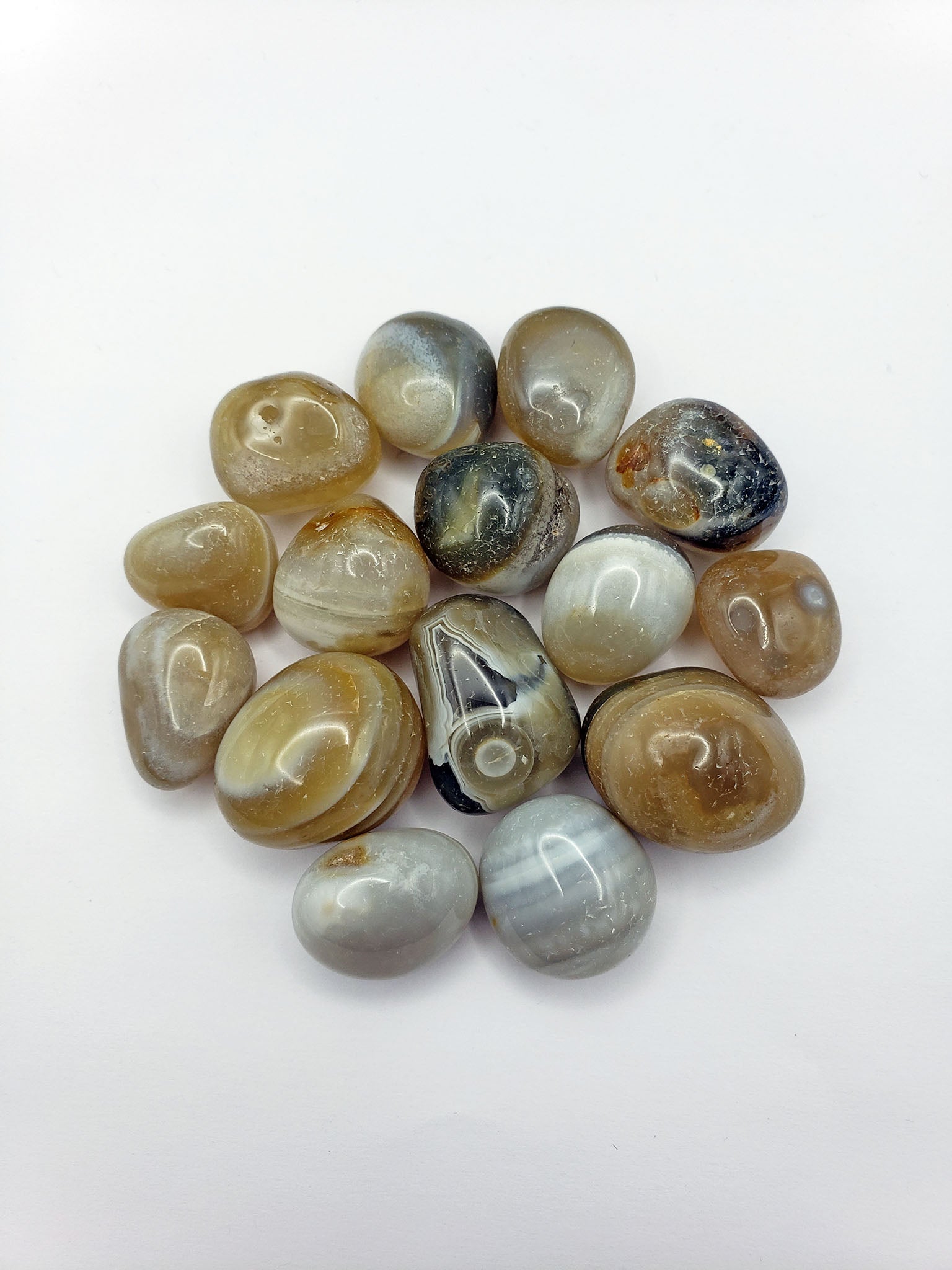 Marble Banded Agate Crystal Natural Gemstone Tumbled Stone