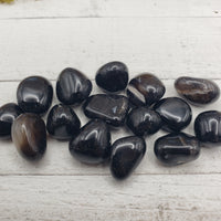 Black Agate Natural Tumbled Polished Gemstone - One Stone