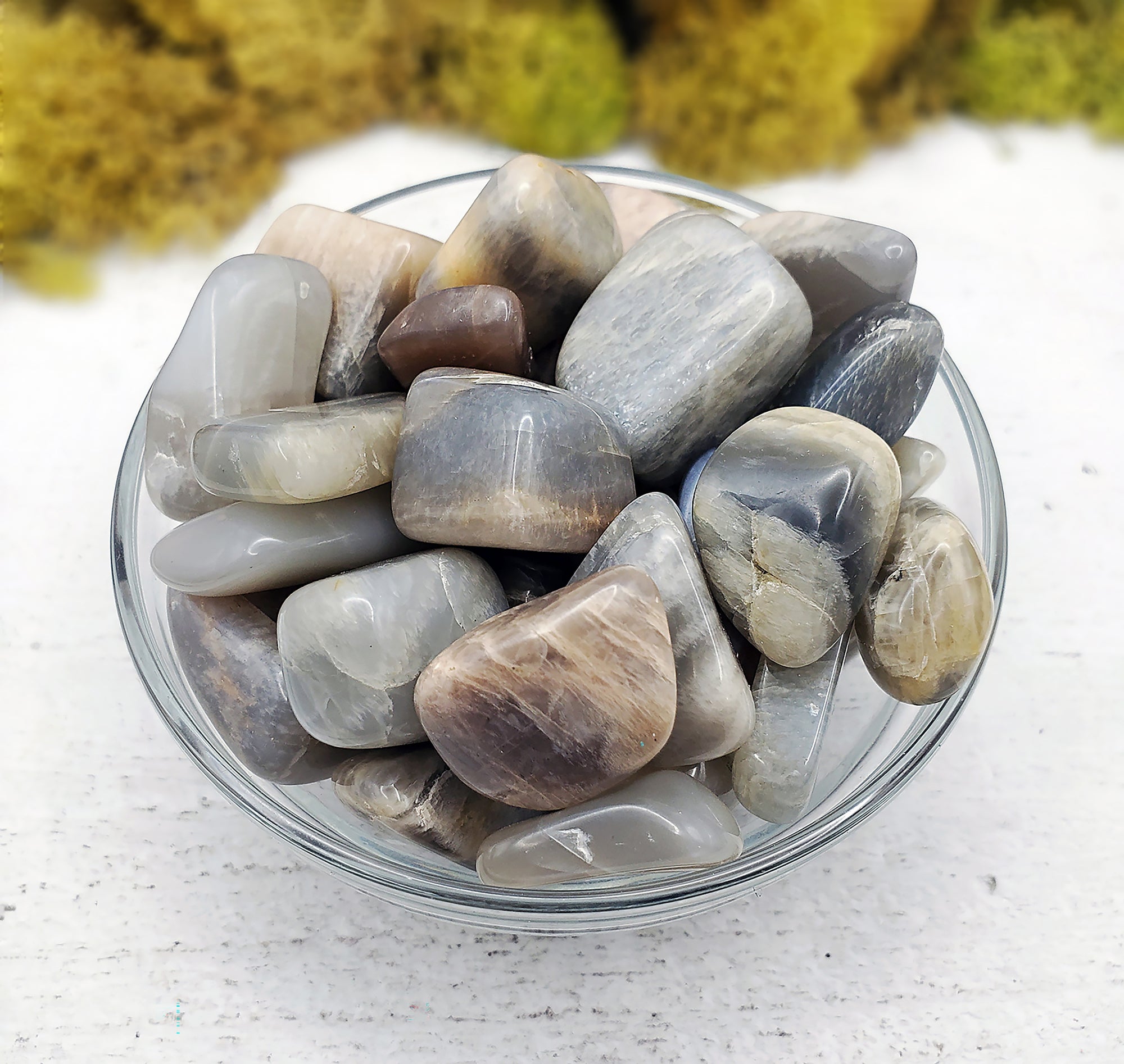 Black Moonstone Tumbled Gemstone - Single Stone