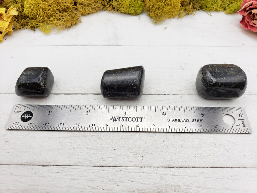 Black Galaxy Jasper Tumbled Gemstone - Single Stone or Ounce