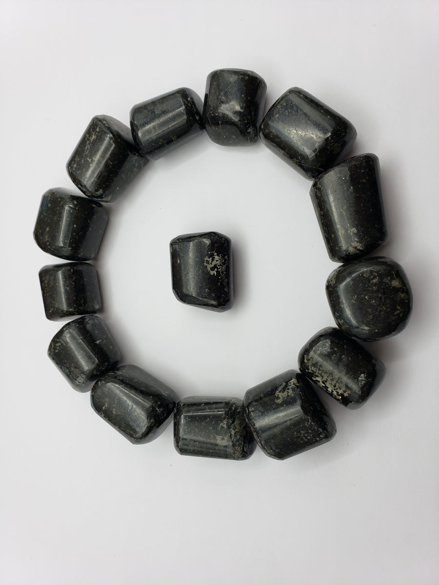 Black Galaxy Jasper Tumbled Gemstone - Single Stone or Ounce