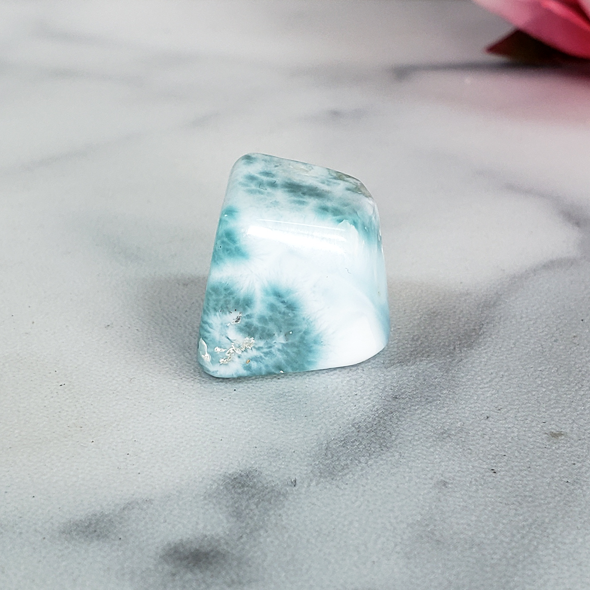 Unique High Quality Larimar Stone Natural Blue Pectolite Crystal Polished Freeform Tumbled Stone | Calypso - 1