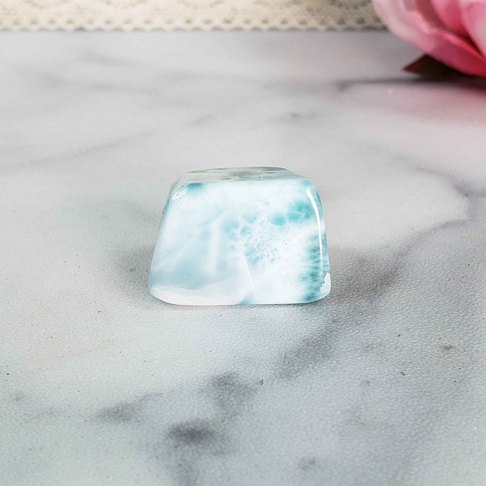 Unique High Quality Larimar Stone Natural Blue Pectolite Crystal Polished Freeform Tumbled Stone | Calypso - 2