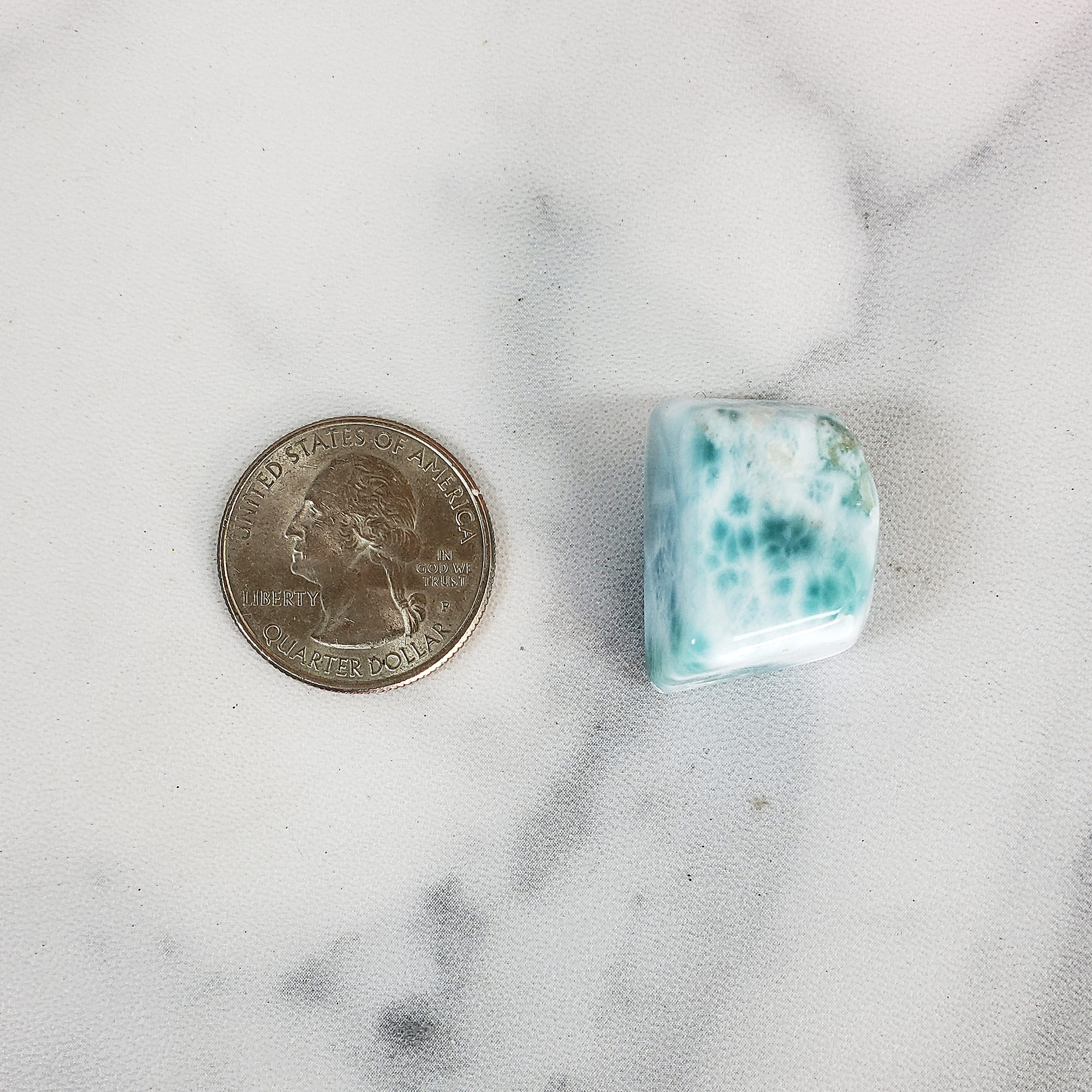 Unique High Quality Larimar Stone Natural Blue Pectolite Crystal Polished Freeform Tumbled Stone | Calypso - 7