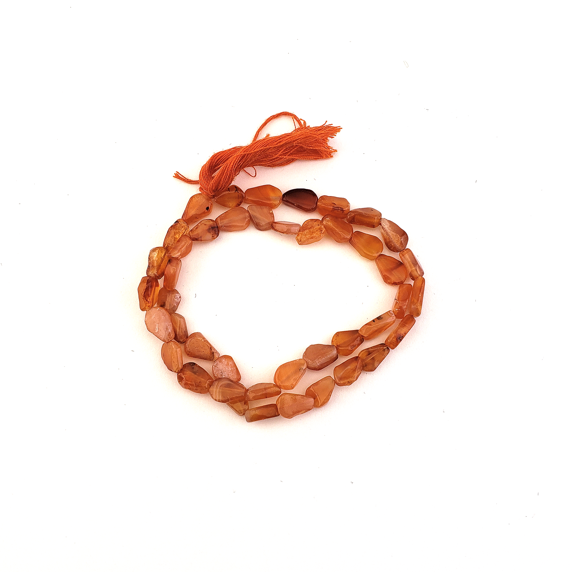 Carnelian Natural Crystal Beads Strand | One Strand of Carnelian Chip Beads - On White Background