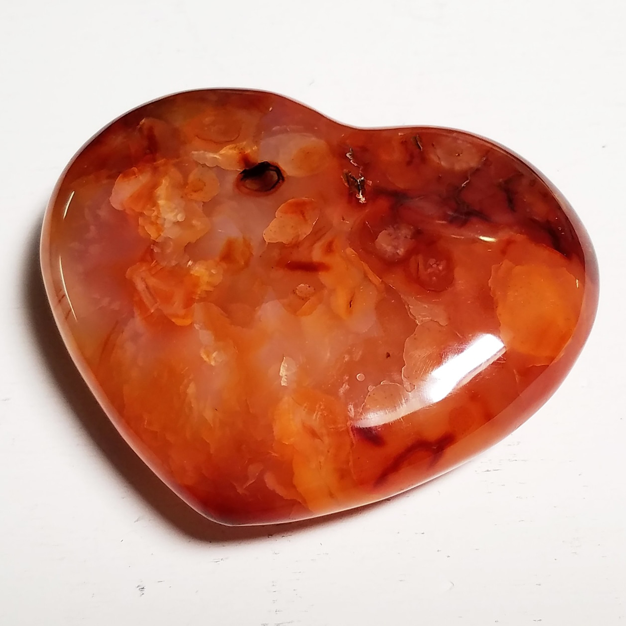 Carnelian Crystal Heart Shaped Natural Gemstone Carving - 1