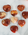 Carnelian Crystal Heart Shaped Natural Gemstone Carving | Multiple Sizes! - 1