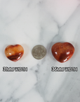Carnelian Crystal Heart Shaped Natural Gemstone Carving | Multiple Sizes! - 6