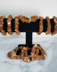 Carnelian Crystal Natural Gemstone Nugget Bead Bracelet