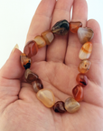 Carnelian Natural Crystal Nugget Stretch Bracelet - In Hand