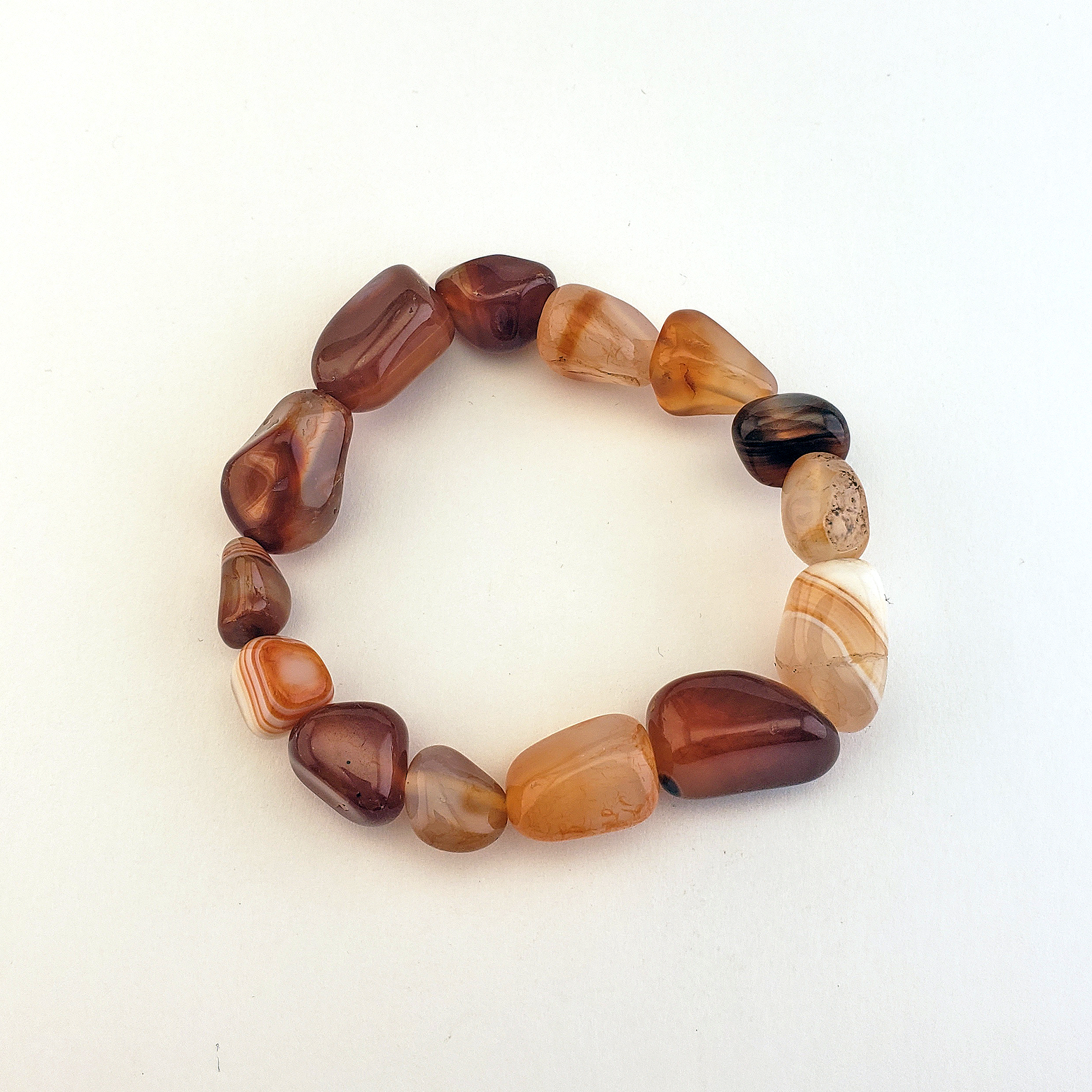 Carnelian Natural Crystal Nugget Stretch Bracelet