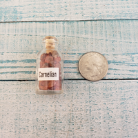 Carnelian Natural Crystal Chips Bottle - Size Comparison
