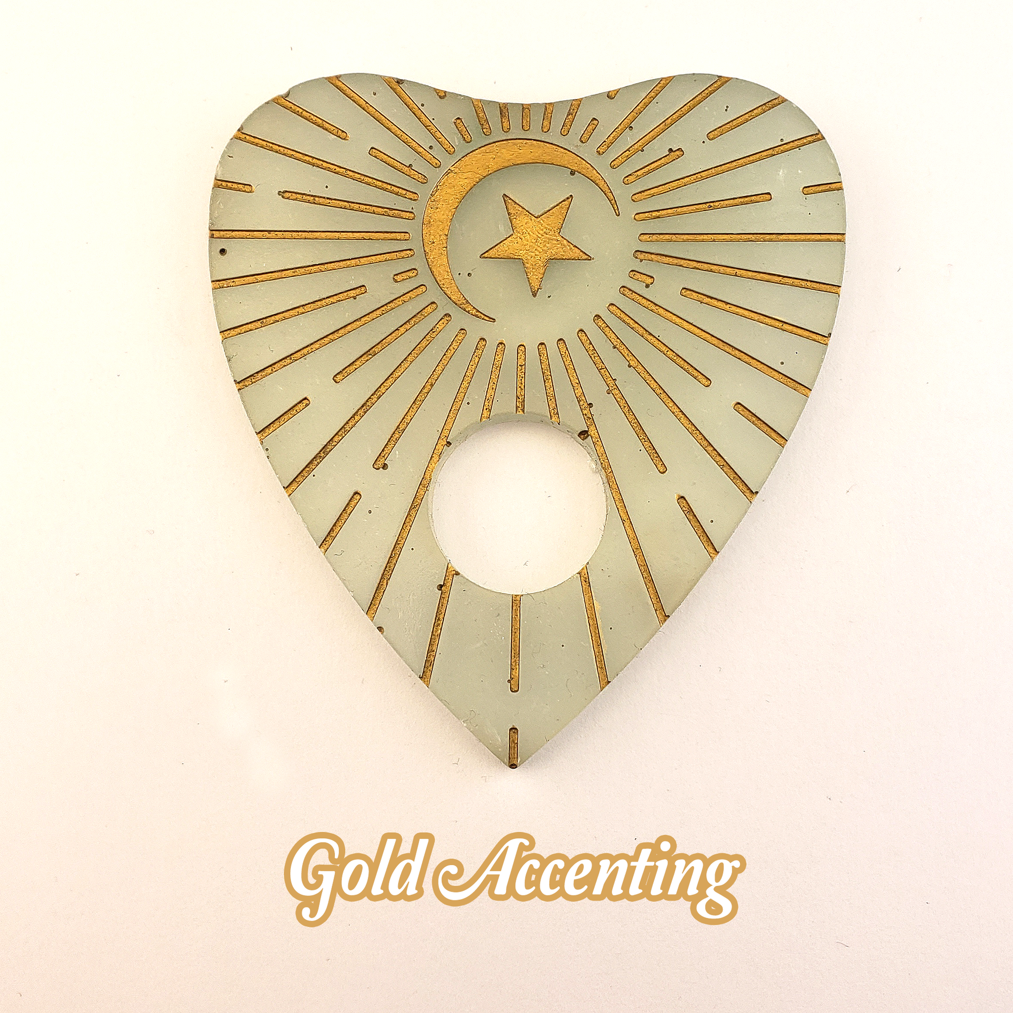 Celestial Ouija Planchette Resin Tile Decoration - Gold