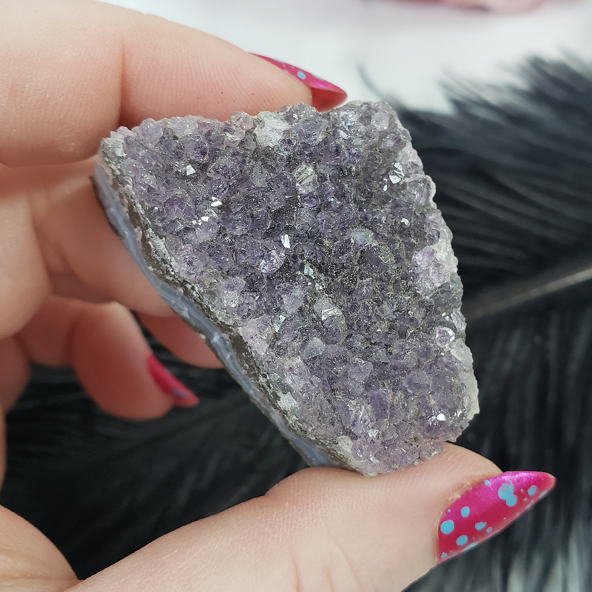 Unique Druzy Amethyst Crystal Cluster Natural Gemstone | Centered - 3