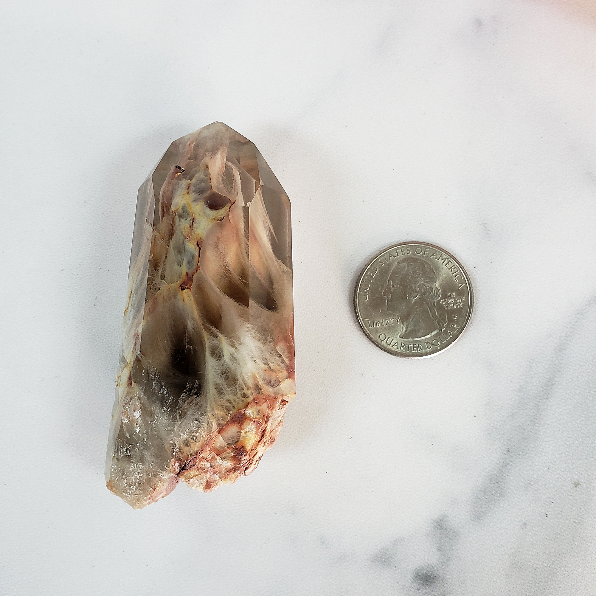 Unique Angel Phantom Quartz Amphibole Quartz Crystal Point Natural Gemstone Semi-Polished High Quality | Chamuel - 5