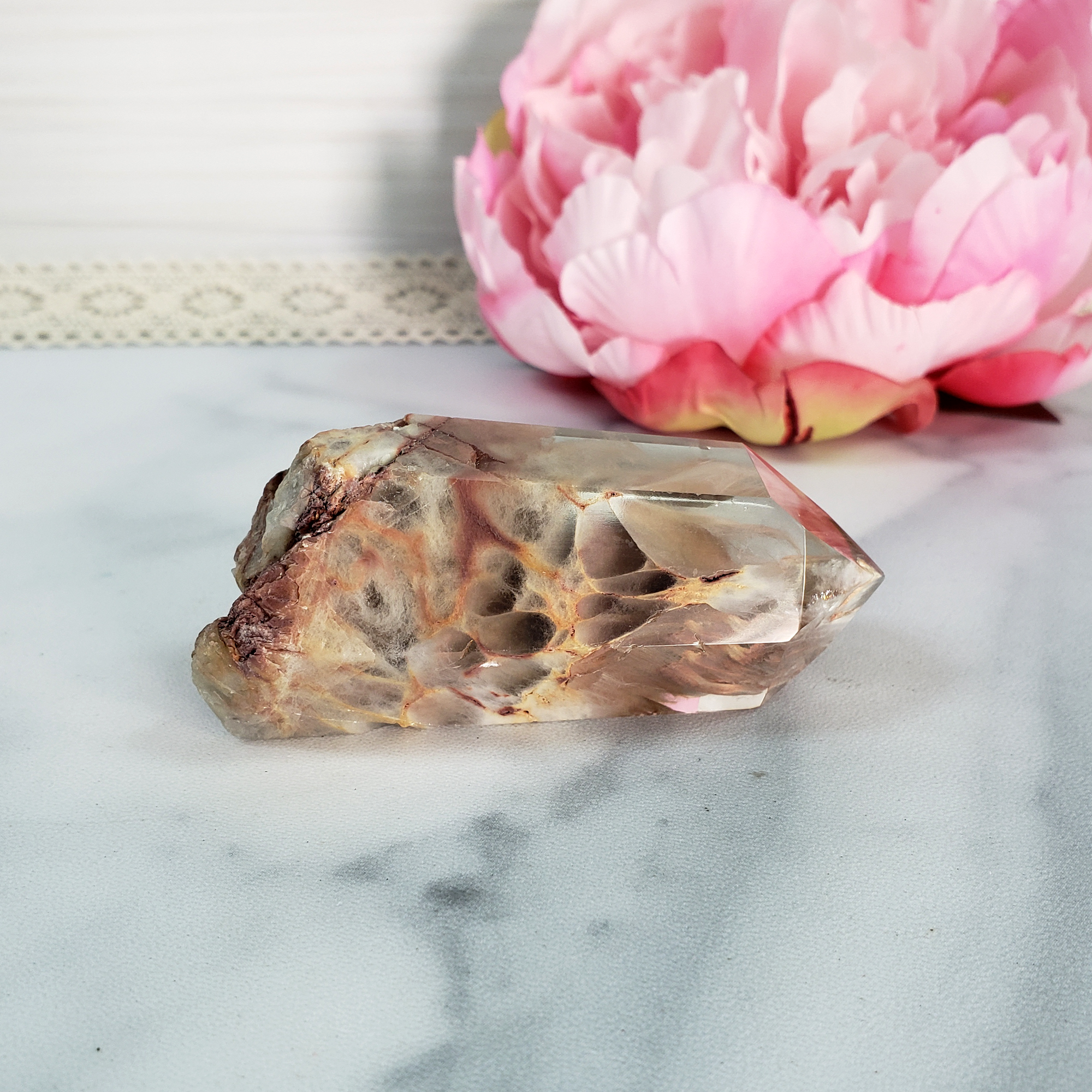 Unique Angel Phantom Quartz Amphibole Quartz Crystal Point Natural Gemstone Semi-Polished High Quality | Chamuel - 9