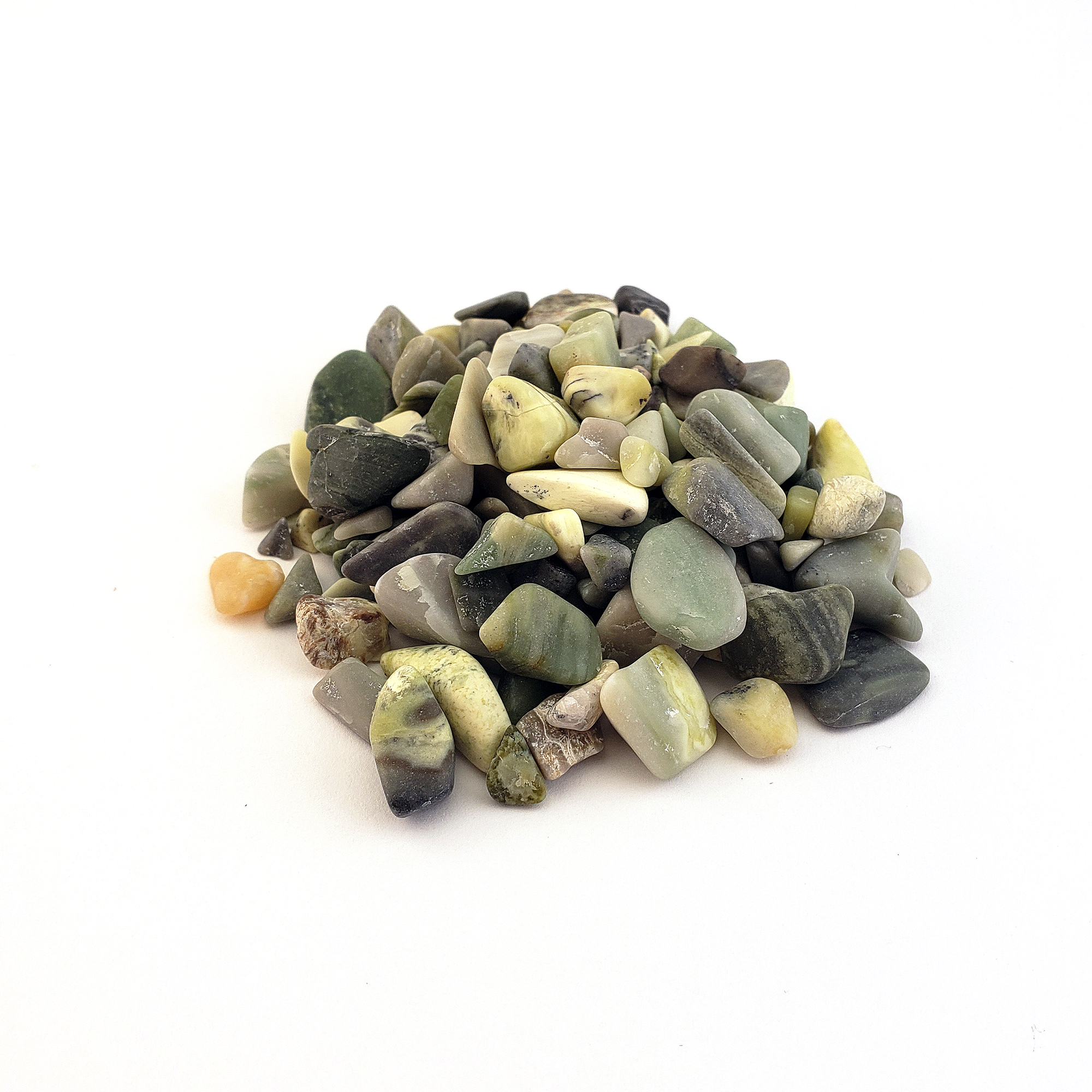 Infinite Serpentine Gemstone Chips By the Ounce - White Background