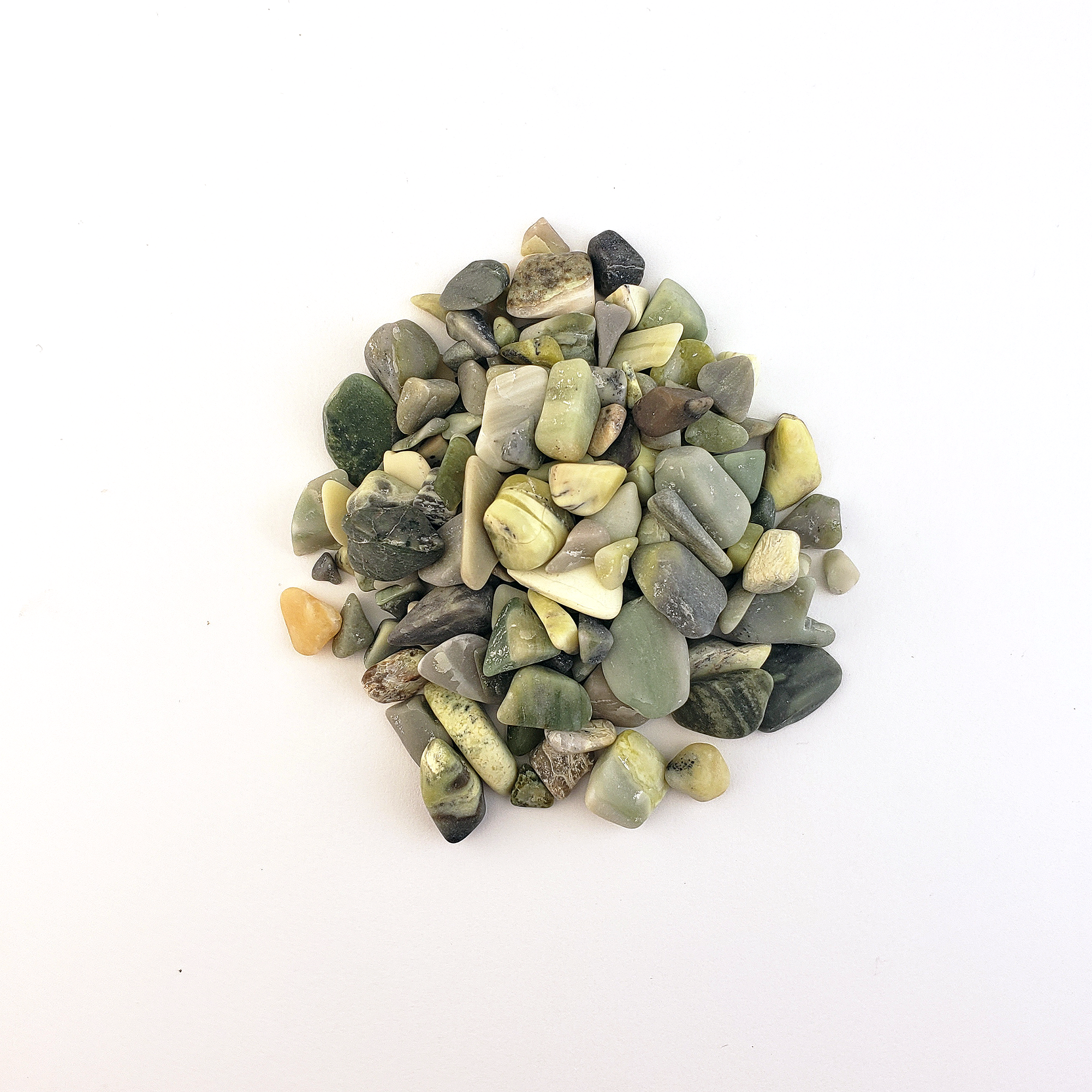 Infinite Serpentine Gemstone Chips By the Ounce - On White Background 2