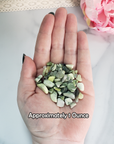 Infinite Serpentine Gemstone Chips By the Ounce - One Ounce of Crystal Chips in Hand
