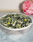 Infinite Serpentine Gemstone Chips By the Ounce - In White Ceramic Bowl