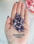 Lepidolite Natural Gemstone Chips By the Ounce - One Ounce of Gemstone Chips in Hand